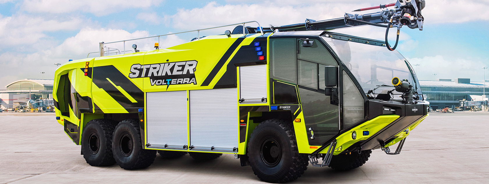 Oshkosh Airport Products Striker Volterra Hybrid Electric ARFF Vehicle